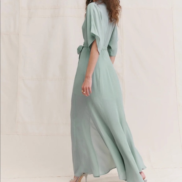 Reformation Winslow Dress Celadon - Picture 3 of 7